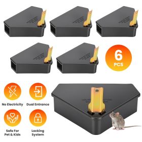 6 Packs Mouse Bait Station with Keys Tamper Resistant Indoor Outdoor Mouse Bait Boxes Reusable Locking Rodent Bait Stations for Home Garage Garde