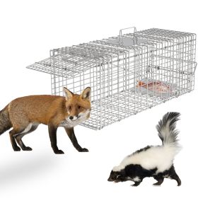 Fresh Fab Finds Humane Cat Trap Cage Catch Release Live Animal Rodent Cage Collapsible Galvanized Wire for Raccoons Beavers Groundhogs Foxes Arma