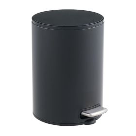 5L/1.32 Gallon Round Step Trash Can, Small Stainless Steel Bathroom Garbage Can with Foot Pedal and Removable Inner Bucket for Bathroom, Bedroom