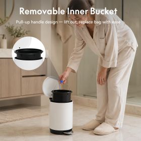 SSTC001-3L-W, Stainless Steel Kitchen Trash Can, 3L, White